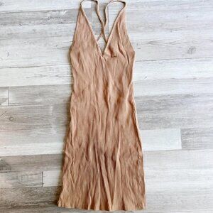 Nude Open Back Mini Dress Size Small